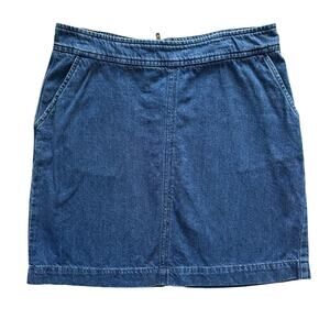 Boden Denim Jean Mini Skirt Women's Sz 10 10R‎ Blue Preppy Simple classic